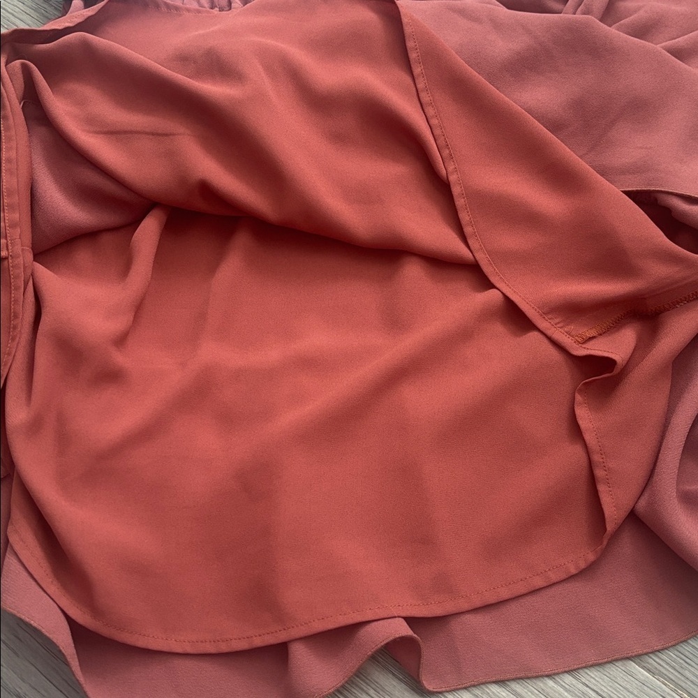 Wilfred | Aritzia Marvelle Ruffled Long Sleeve Dress in Burgundy Size Small - Picture 9 of 14